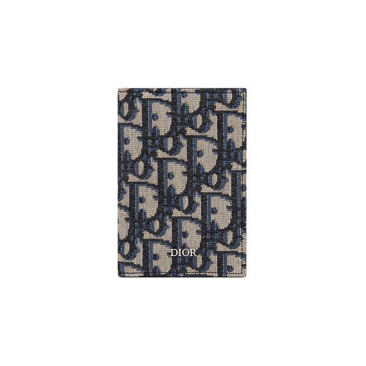 Dior Embroidered Classic Monogram Print Long Two-Fold Canvas Bag Card Holder Wallet Men Wallet Black 2ESCH138YSE_H05E Basic Set (Bag+Dust Bag)
