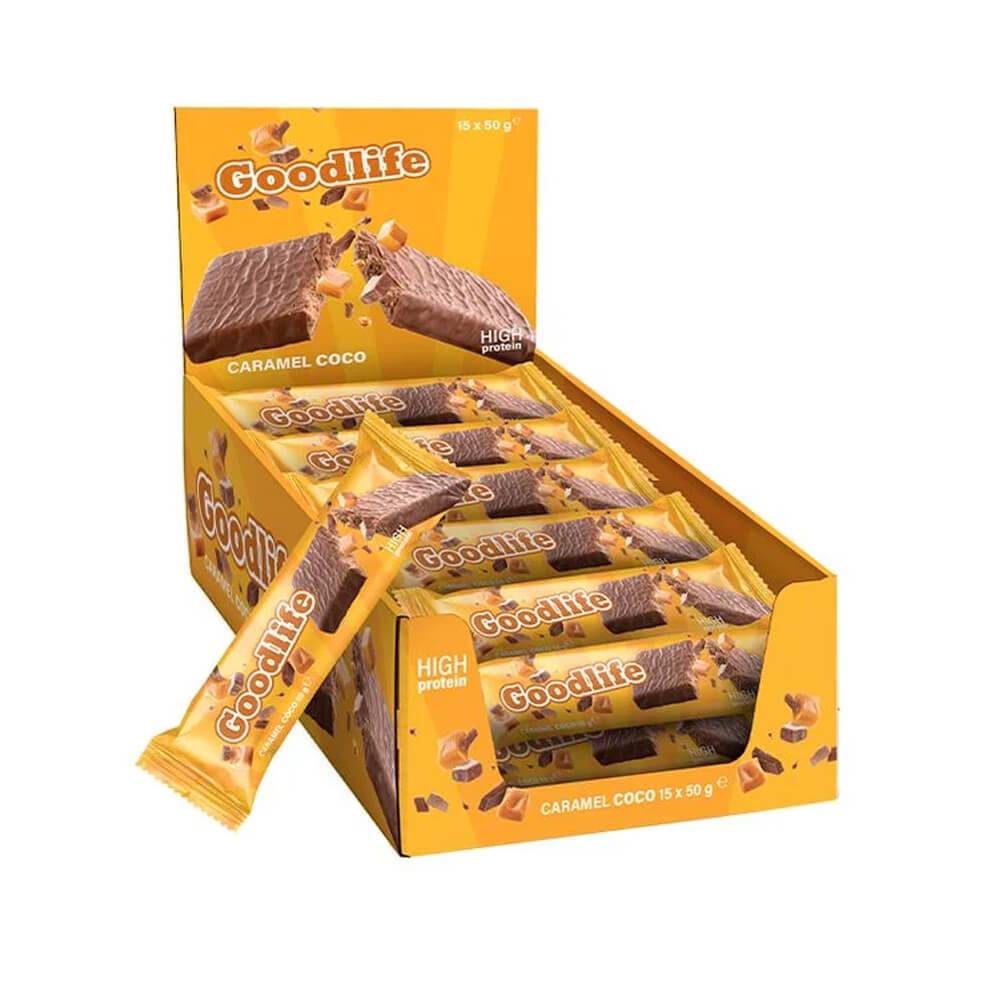 15 x Goodlife Proteinbar, 50 g (Caramel Coco).