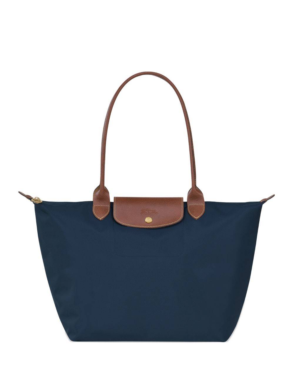 Longchamp - Le Pliage Original stor totebag - dam - återvunnen polyamid/kalvskinn - OS - Blå
