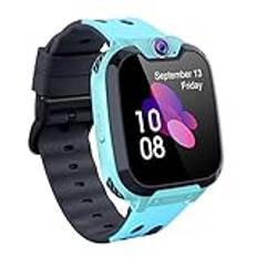 PTHTECHUS Smartwatch för barn – smartklocka, barnklocka, telefonsamtal, SOS-stegräknare, videoinspelare, MP3, musik, 7 spel, väckarklocka, gåvor för flickor 4–10 år, blå