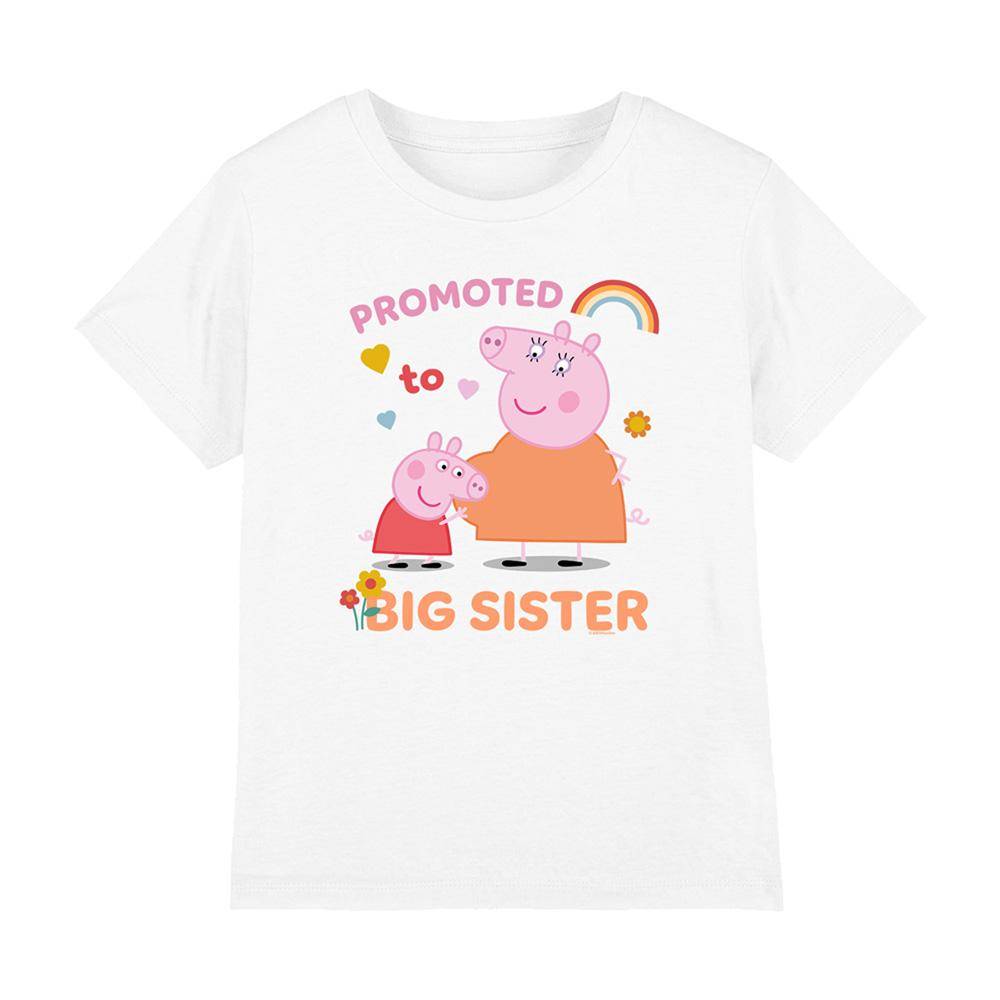 Peppa Pig Barn/Barn Befordrad till Storasyster T-shirt 5-6 Years vit
