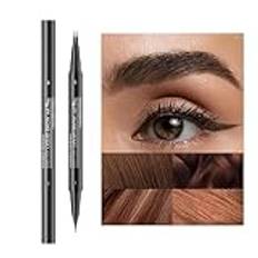 Eye Brow Microblading Pen, Microblading Eyebrow Pen | Dubbelsidig bryntoning med borste | Eyebrow Contouring Pen med 2-gaffelspets och exakt spets