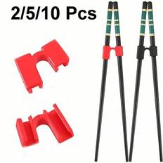 2/5/10 st Chopstick Helper för vuxen, nybörjare, tränare eller lärande – Gångjärnskontakt i plast för träning av ätpinnar – Anti-halk, återanvändbar o - Multifärgad (Multi-size)