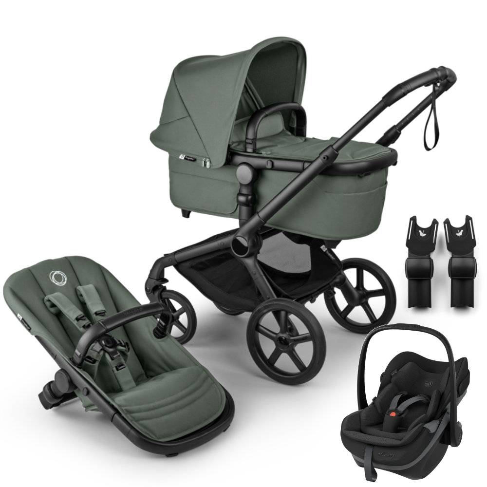 Bugaboo Fox 5 Renew Stroller Set 3 in 1 incl. Maxi-Cosi Coral Slide Pro - Black / Forest Green