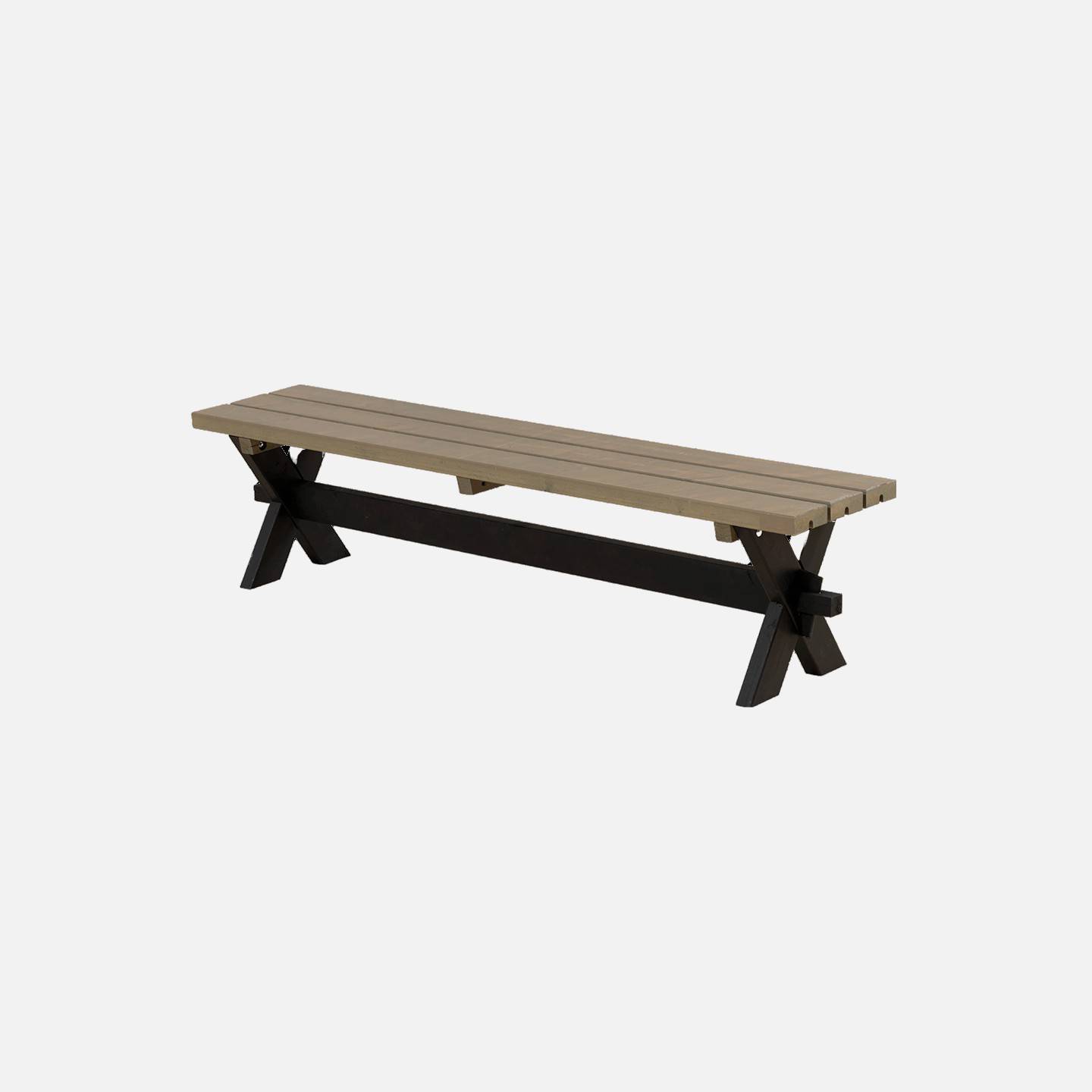 Plankebænk 177 cm Sort/Brun Nostalgi.