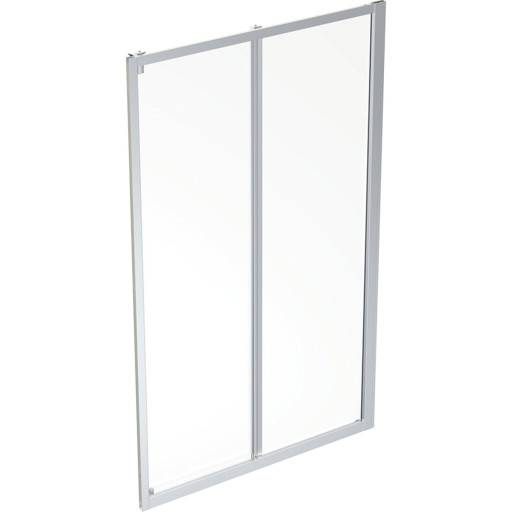 Contura Shower Showerama skydedør, 124 cm, klart glas, aluminium profil