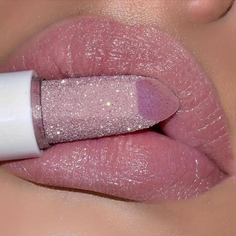 Färgskiftande läppstift Glitter Diamonds Läppstift Vattentät, högpigmenterad Långvarig läppglans Non Stick Röd Rosa Lip Tint Lip Makeup gray