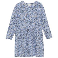 Minymo Kjole - True Blue m. Blomsterprint - Minymo - 5 år (110) - Kjole