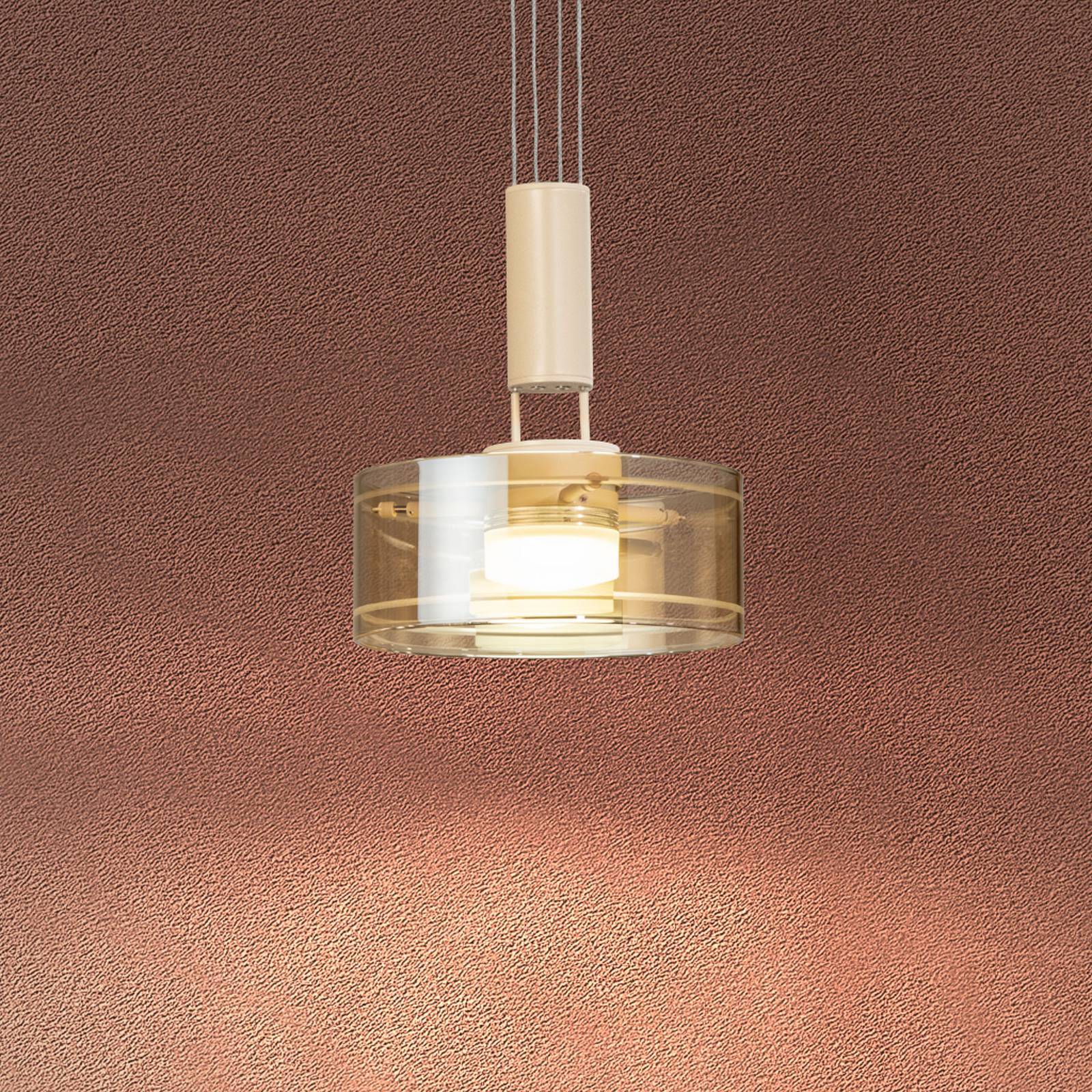 FISCHER & HONSEL Hänglampa LAVIN, dimbar, Creme / bärnsten, Vardagsrum / matsal, Metall, Modern, Pendellampa