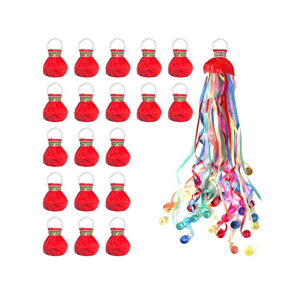 20Pack Streamers Popper Hand Throw Streamers No Mess Confetti Magic Paper Cracker for Wedding Birthday Propose Favors