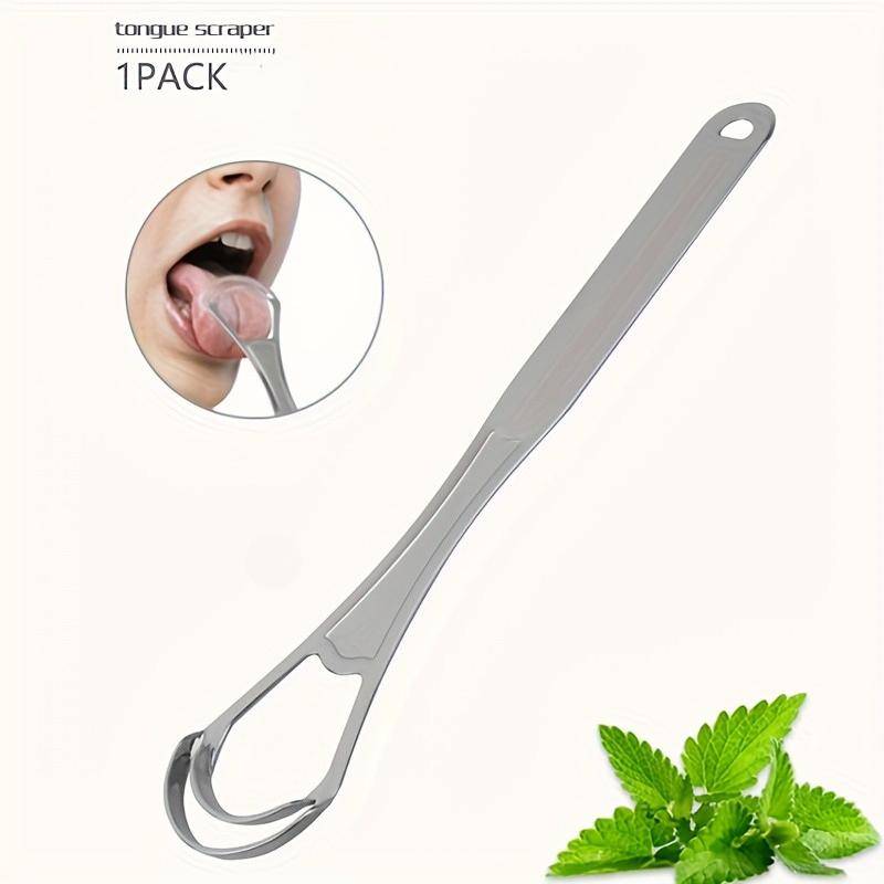 Double Layer Tongue Cleaner Brush Stainless Steel Bristles Deep Cleaning Fresh Breath Tongue Scraper