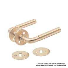 Funkis Slim | Dørhåndtag i Blank Messing uden Lak inkl nøgleskilte - L 110 mm (C/C 30 mm)