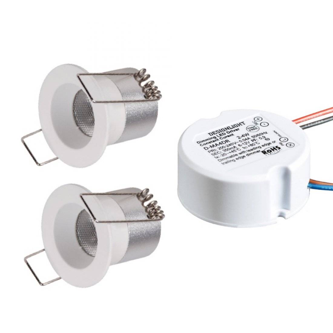 2-pack P-117MW 1,2W mini spotlights