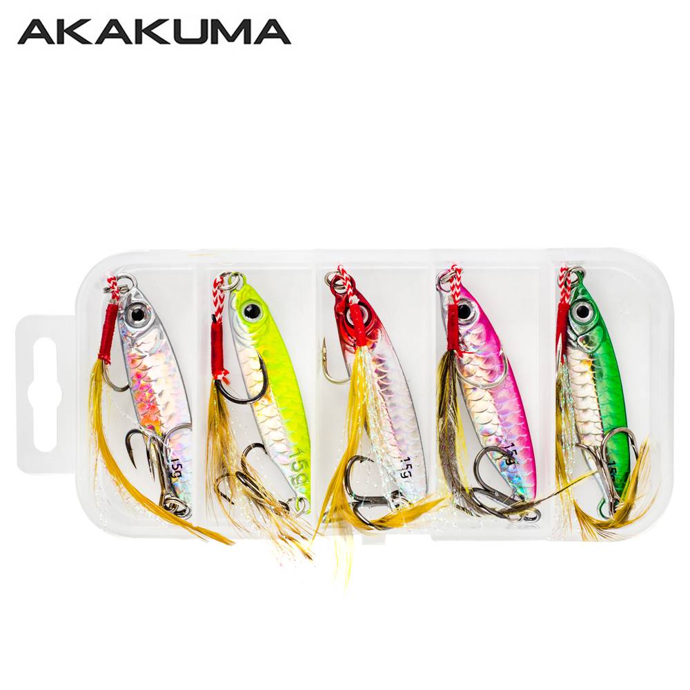 5Pcs  Slow Sinking Fishing Lure 7g-30g Casting Jig Laser Hard Bait Fishing Accessories Fishing Bait.