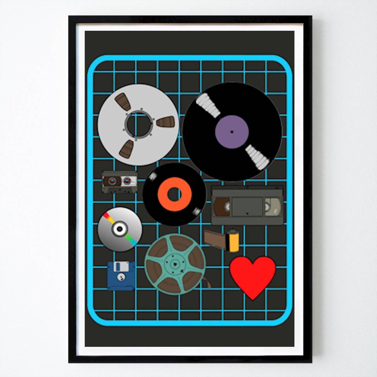 Retro & Vintage Poster: Jag älskar fysiska medier av Josep Zacarias