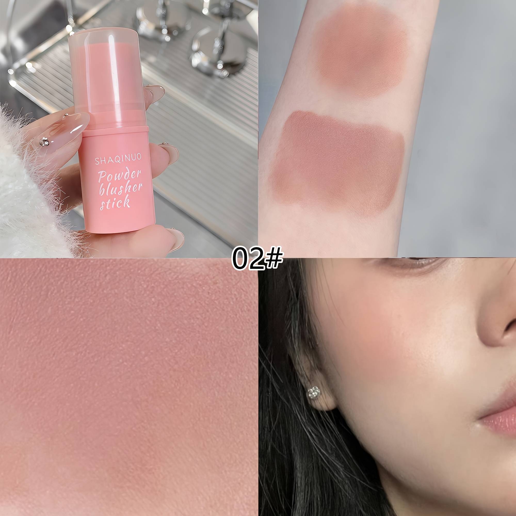 Vitality-boosting Blush Stick, Brightening Nude Makeup, Natural Waterproof Highlighter & Contouring 3-in-1, Translucent Finish With Soft Creamy Texture, Plumping & Pigmented