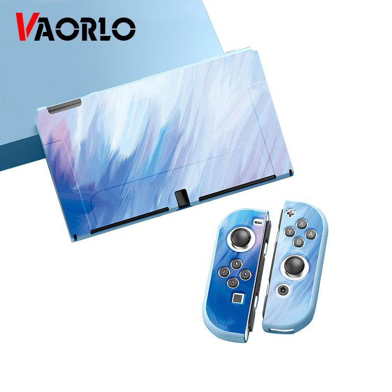 VAORLO för Nintendo Switch OLED-tillbehör Skyddsskal NS-spelvärdkonsol TPU All-inclusive Soft Cover Skyddsfodral