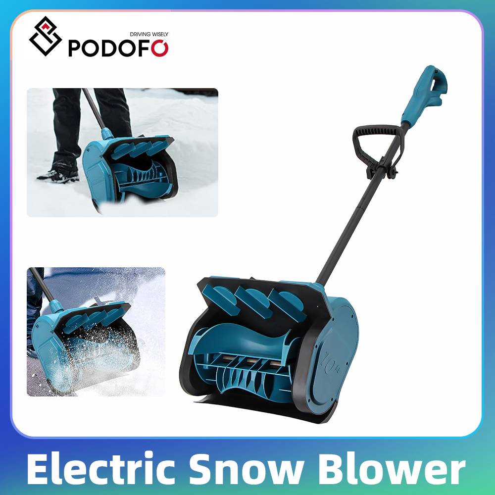 Podofo 600W Electric Snow Shovel Cordless Portable Snow Blower Handle Adjustable For Patio Sidewalk Driveway Clean For Battery