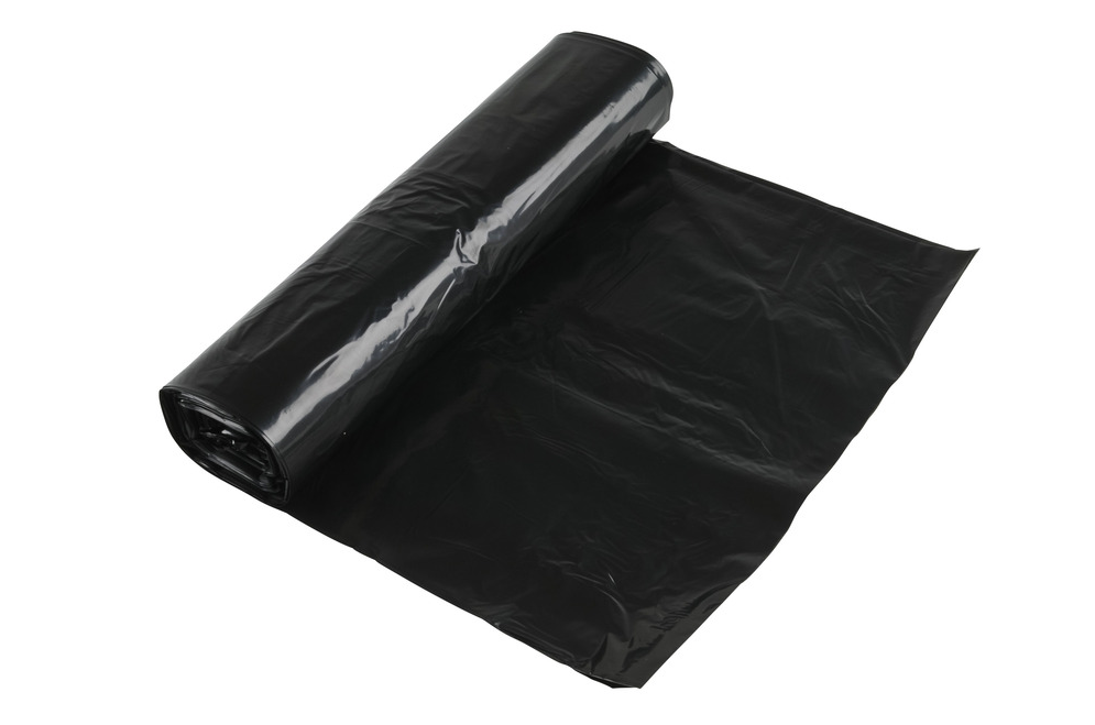 Plastsäck KBM Polyeten Svart 125L 30my 25st/rl