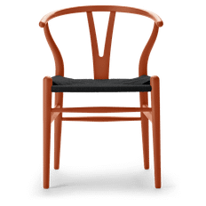 CH24 | Y-stolen FSC™-certifierad bok, målad, Soft Orange Red, Svart snöre