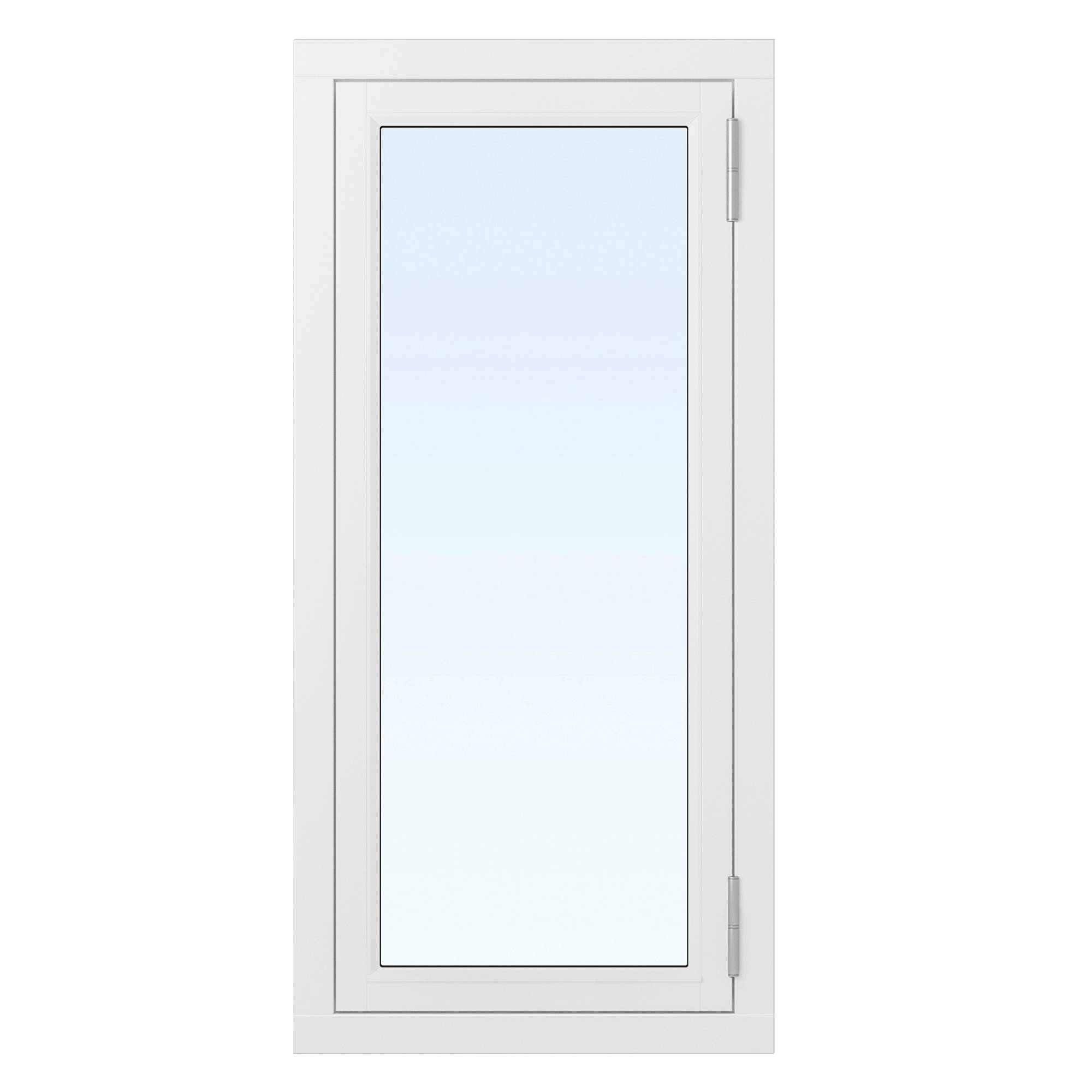 2-glasfönster trä utåtgående - 1-luft - Vit 4x5 Vänsterhängd Frostat glas Ingen spaltventil
