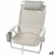 Vikstol med nackstöd Aktive Ibiza Beige 51 x 76 x 45 cm (2 enheter)