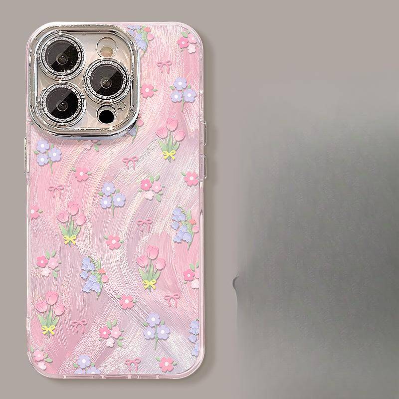 Tulip Is Suitable for The Apple 16pro Tulle Phone Case 15, with A Built-in Lens Film 14, Giving A High-end Feel 13, Fully Wrapped and Shockproof X Redmi K40/K40 Pro