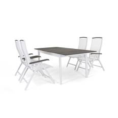 Selected Home Nice matgrupp Vit/vit i nonwood 4 stolar & bord 156-212 cm