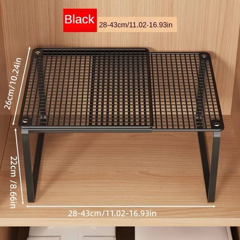 TEMU 1pc Heavy-duty Telescopic Wardrobe Storage Rack - An Adjustable Height Vertical Storage Shelf Designed To For Clothing And Footwear. Suitable For Cabinets, , Compatible With