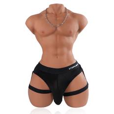 Tantaly Mark 15.3kg Realistic TPE Male Sex Doll Torso with Big Dick Wheat - naturlig