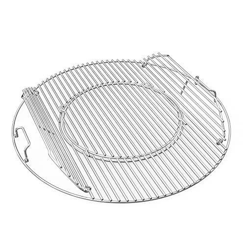 Onlyfire Grillgaller i Rostfritt Stål, Grillgaller med Diameter 54,5 cm, Dubbel Sidoöppning med Avtagbart Handtag för Weber Gourmet BBQ-system