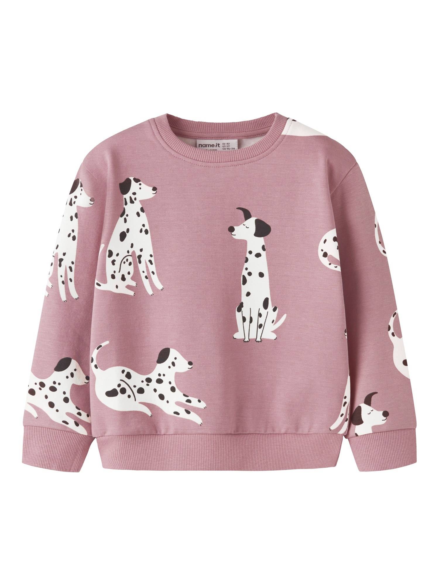 NAME IT Sweatshirt 'NMFNDOPA' mörkbrun / mauve / vit
