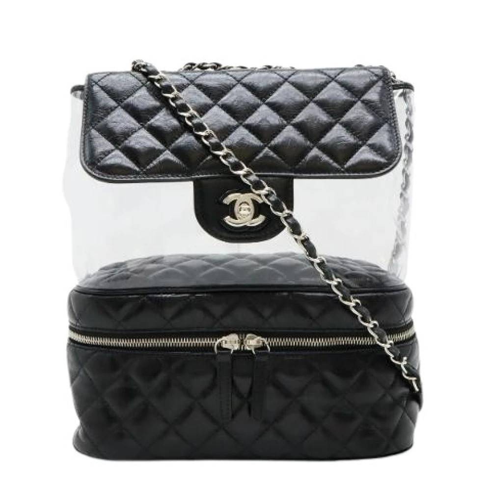 Chanel Vintage Pre-owned Leather/Vinyl Matelasse Coco Mark Skuldertaske A57826 - Vintage - Dame - Sort - ONE SIZE - Uld