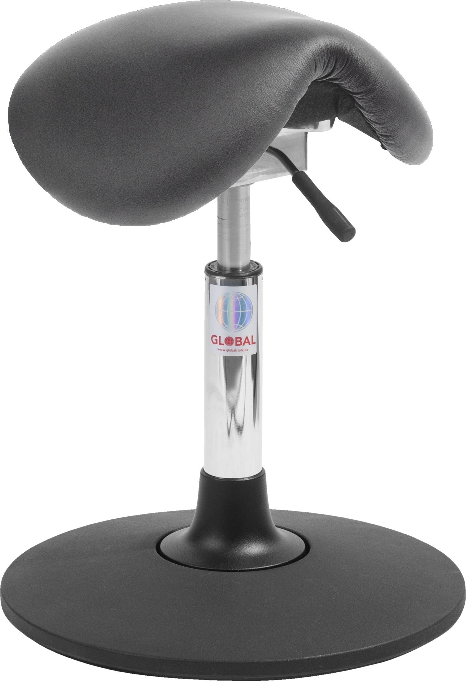 Mini Sadelstol, Sort, Kunstlæder, 46-59 cm, Sway
