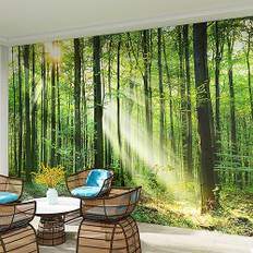 Tapet grönt träd skog tapet för vardagsrum tapeter för sovrum 3D tapet icke-vävd väggmålning kontor korridor dekoration väggmålning tapet fototapet 350 x 240 cm