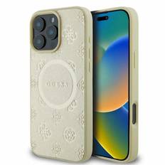 Gissa fodral för iPhone 16 Pro Max 6,9″ – GUHMP16XPSAPSMED – guld hårt fodral Saffiano Pion Classic Logo MagSafe