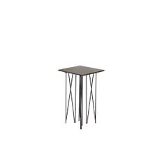 Stone Sidobord Svart metall / Svart konststen