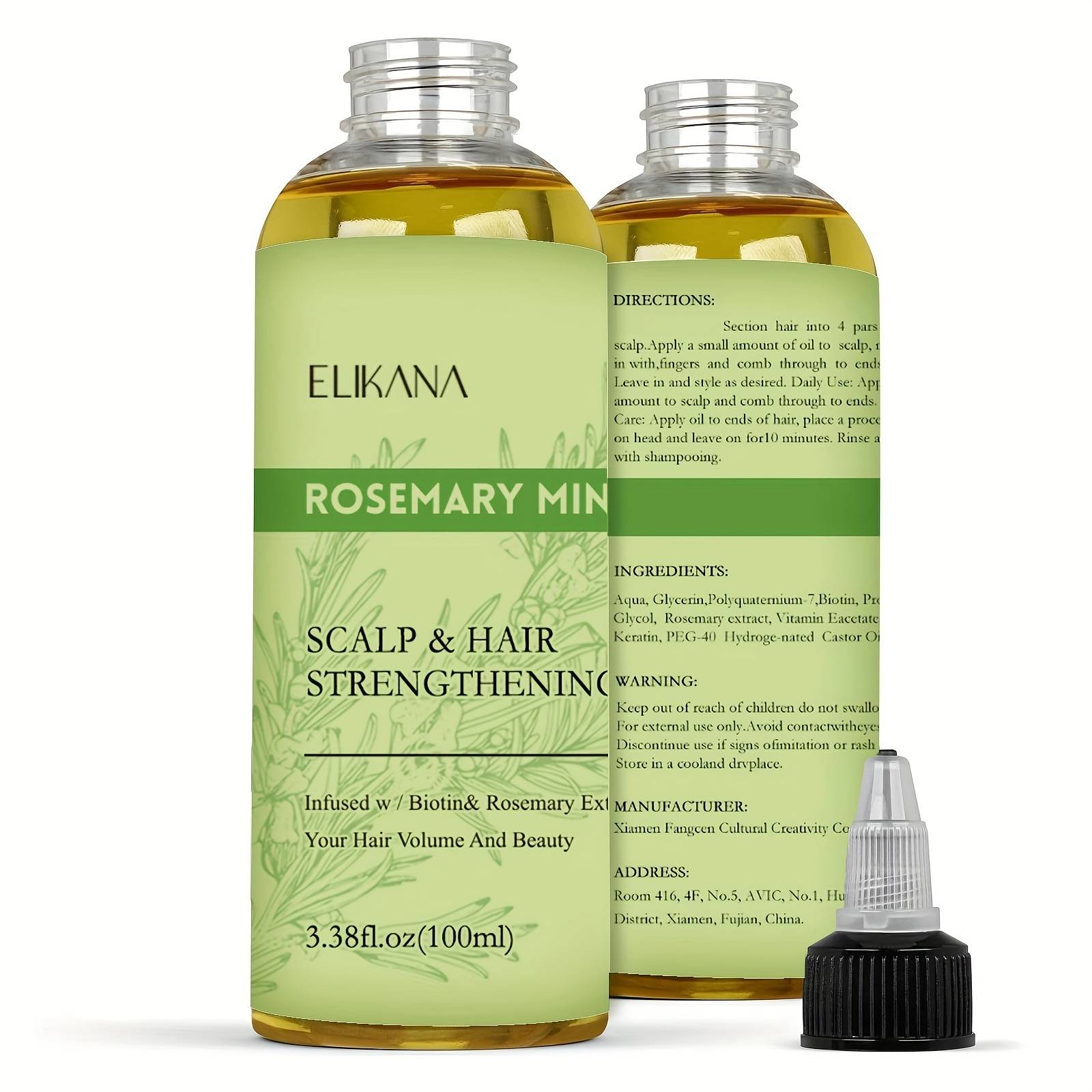 TEMU Rosemary Peppermint Hair Oil - Rosemary Peppermint Essential Oil, Biotin Rich Rosemary Hair Oil, Premium Essential Oil For Hair Care