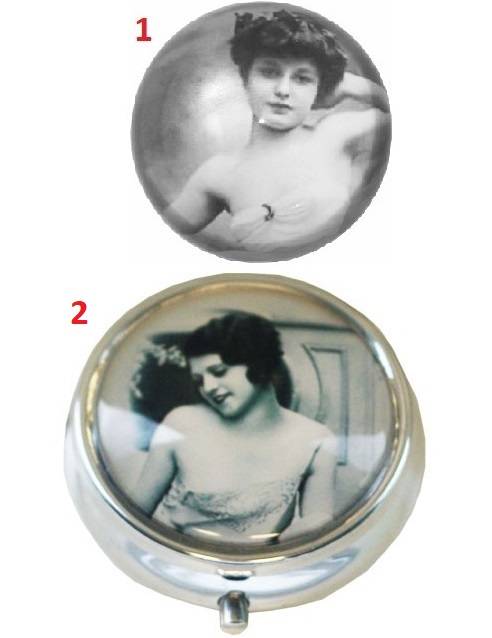 Sminkspegel vintage flicka 2 motiv shabby chic lantlig stil