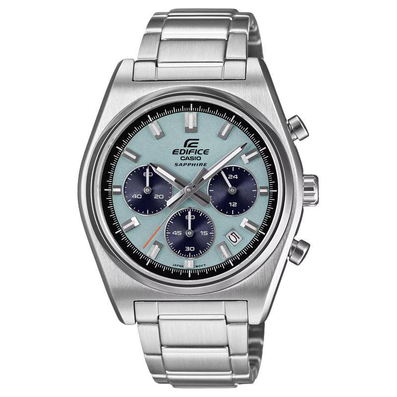 CASIO EDIFICE 100 meter vattentät sport fritid Kvarts Stålarmband herrklocka blå urtavla EFB-730D-2BV blå