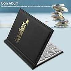 World Coin Storage Folder Album Svart 250 Kets 10 Sidor Samlarhållare Bok Myntalbum för Myntsamlare (Mörkt på natten)