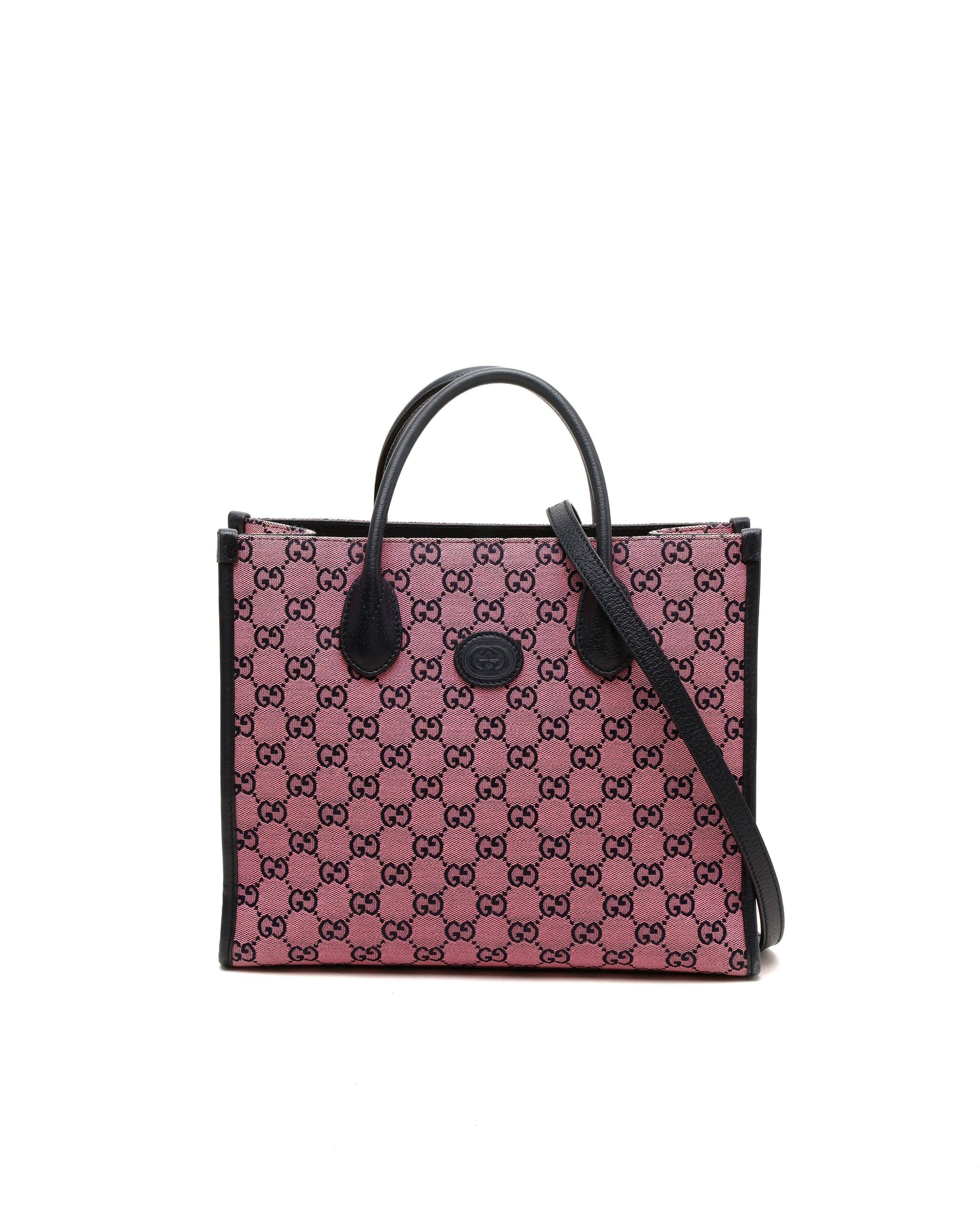 Gucci Small GG Canvas Flora Tote Bag - Pink (One Size)