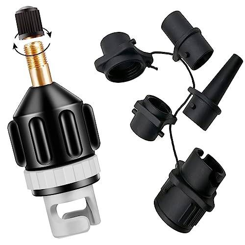CHmiss uppblåsbar båt, adapter, sup-pump, kompressor, uppblåsbar båt, ventiladapter, sup-pumpadapter, sup-ventiladapter, uppblåsbar båt, simring (svart, 3,07 x 0,83 tum)