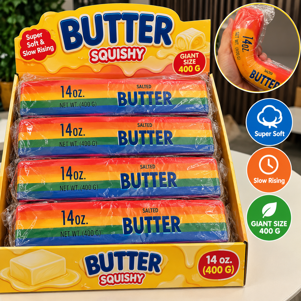 XXL Rainbow Butter Squishy 23 cm Slow Rising 400 g