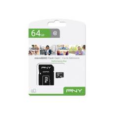 PNY - Micro SD kort - Performance Plus, SDHC, 64GB, Class 10