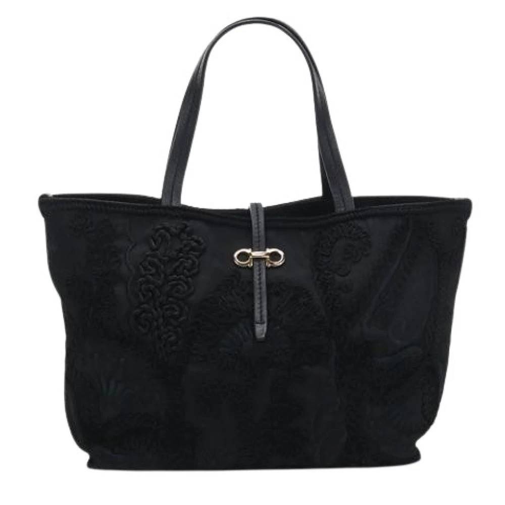 Salvatore Ferragamo Pre-owned Pre-owned Nylon Tote Bag - Vintage - Dame - Sort - ONE SIZE - Nylon