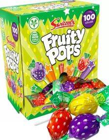 100 st Swizzels Fruity Pops i Dispenserask - godisklubban med Fruktsmak 800 gram