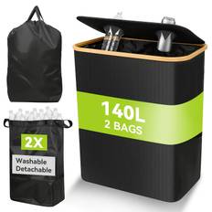 TEMU 140l Kitchen Recycling Bin, Large Capacity 33 Gallon Recycling Bin With Reusable Inner Bag For Bottles, Jars, Glass, And Plastic Waste