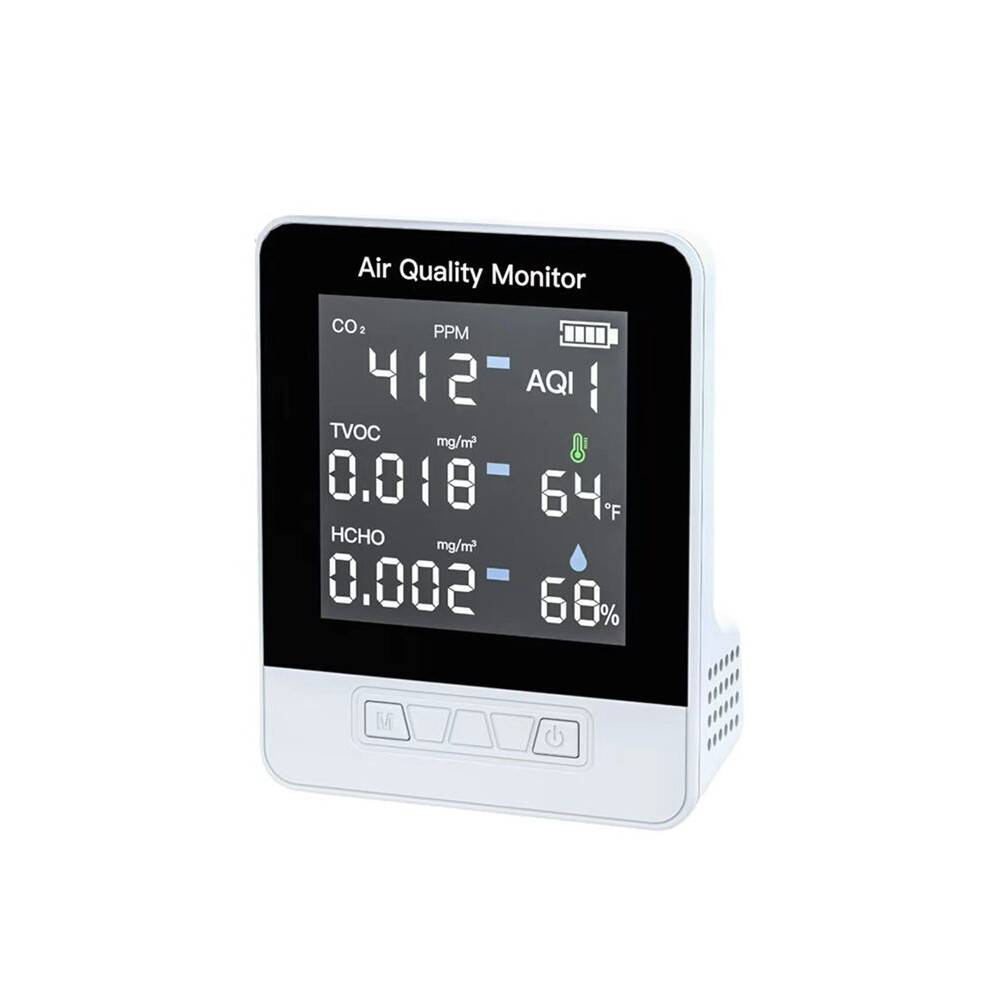 6IN 1 CO2 Meter Digital Temperature and Humidity Tester Carbon Dioxide Detector TVOC HCHO A