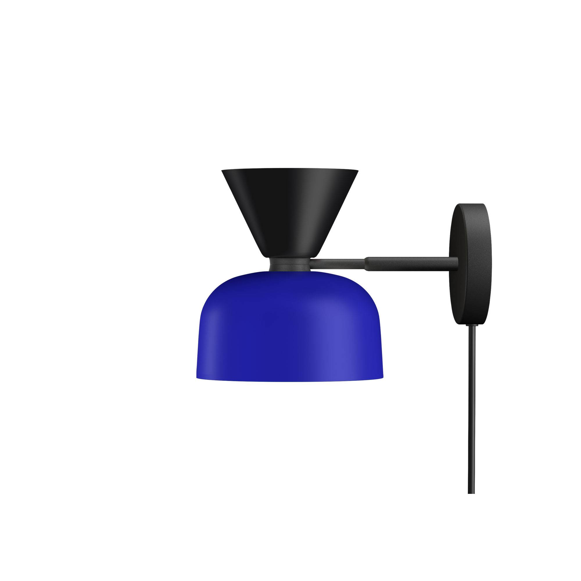 HEM - Alphabeta Wall Light + Cable - Jet Black/Blue - Vägglampor - Luca Nichetto - Svart,Blå